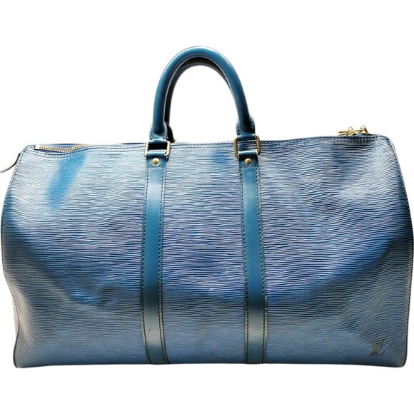 423400BU (S6) Louis Vuitton Travel Bag Keepall 45 Blue Epi Leather - Picture 1 of 9